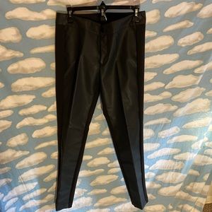 leather sides pants black women size 8 brand new